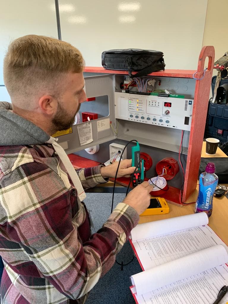 Fire safety professional at work