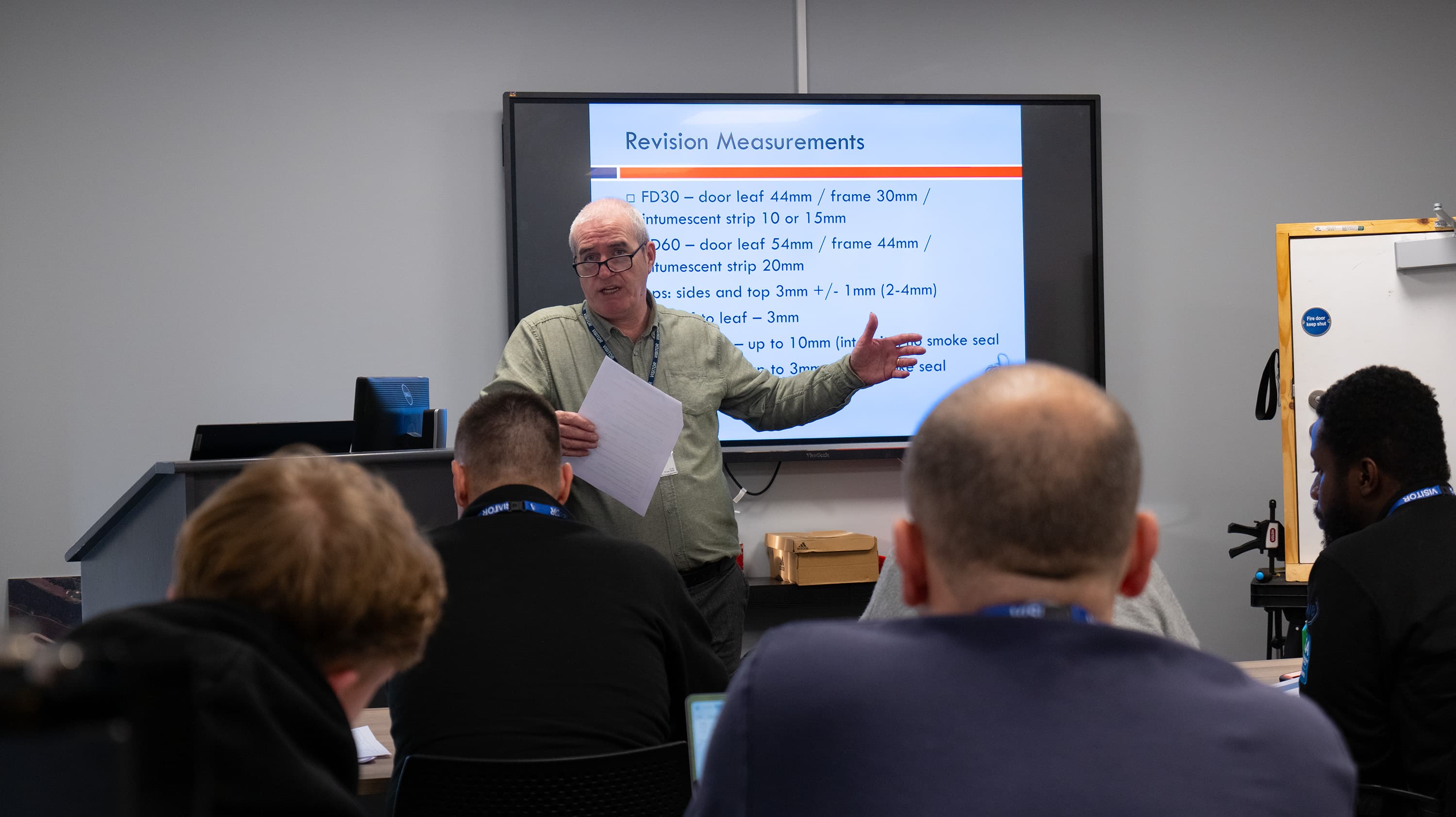 Inspecting fire door components